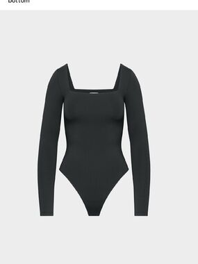 Aritzia Babaton Contour Headway Black Square Neck Long Sleeve Bodysuit XXS